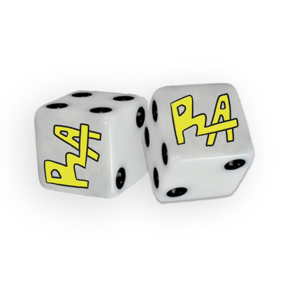 Custom RA dice (includes a satin bag!)